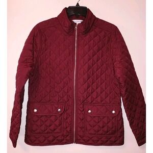 Croft & Barrow Women's Quilted Jacket Cabernet Size M Lightweight‎ Warm Layering